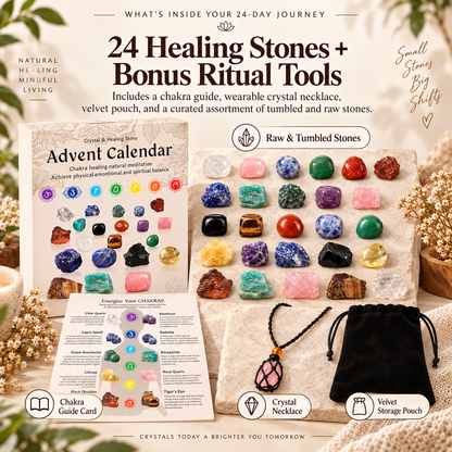 💜 MysticGems™ Crystal Countdown Calendar – Discover a New Stone Every Day