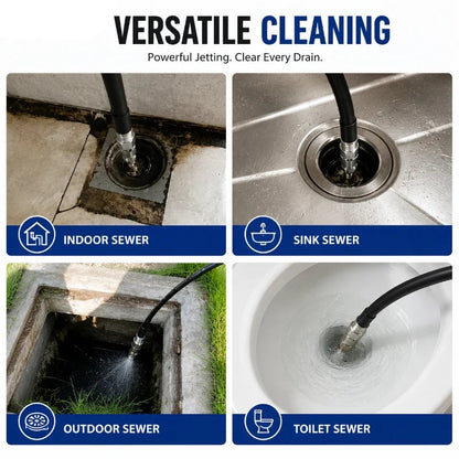 6500 PSI Stainless Steel Sewer Jetter Nozzle – 1/4' Quick Connect Drain Cleaning Attachment for Pressure Washers