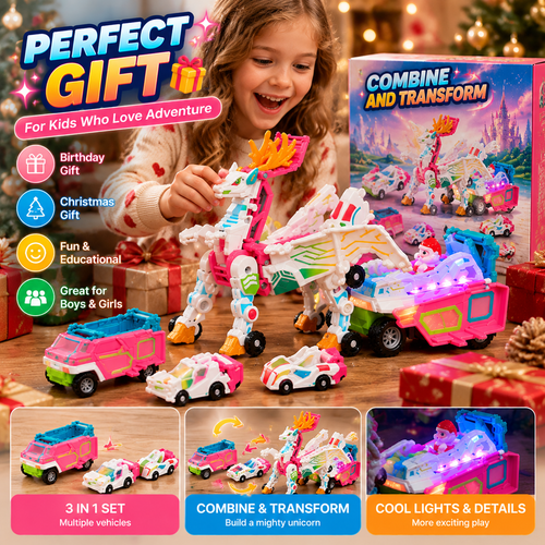 🦄✨ Transforming Unicorn Vehicle Set – Build & Play!