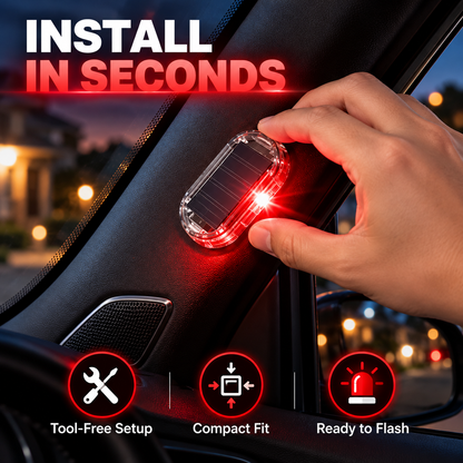 Solar Anti-Theft Warning Light – Smart Car Security LED Alarm Deterrent Device
