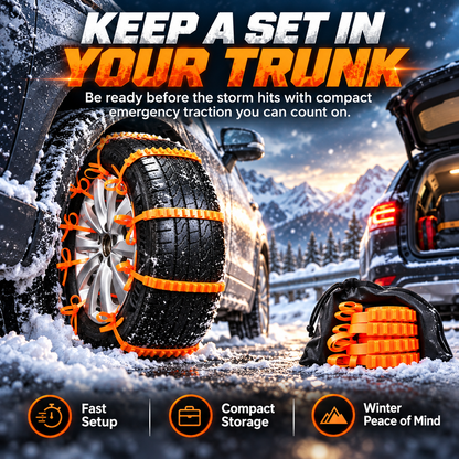 ❄️ IceGrip™ Emergency Snow Traction Straps – Quick-Install Tire Grip for Snow & Ice