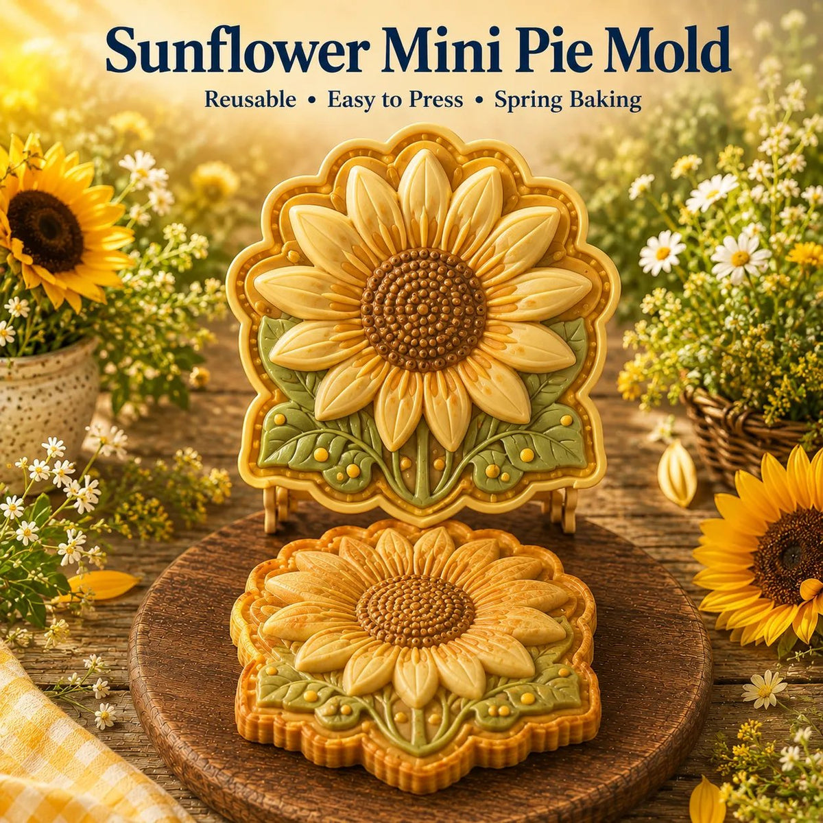 🎉⏳ Last Day 49% OFF – 🌸 8-Design Spring Garden Mini Pie Mold Collection | Reusable Embossed Molds for Shaping Detailed Bee, Butterfly, Ladybug, Sunflower, Cottage & More 🥧✨