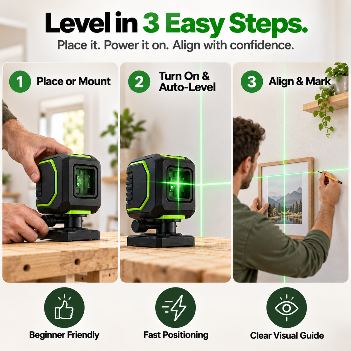 🎯LevelPro™ Self-Leveling Cross Line Laser – High-Precision Alignment Made Easy