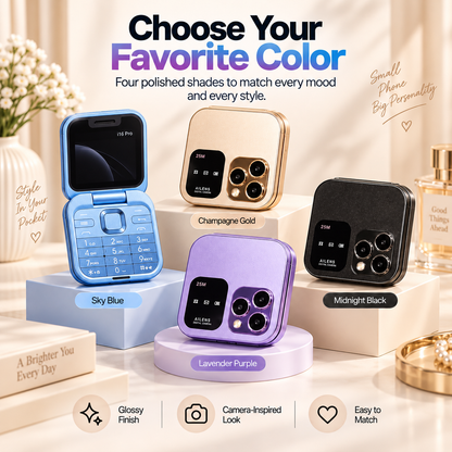 📱 MiniMuse™ Pocket Phone  – Stylish Mini Camera-Inspired Accessory for Everyday Carry