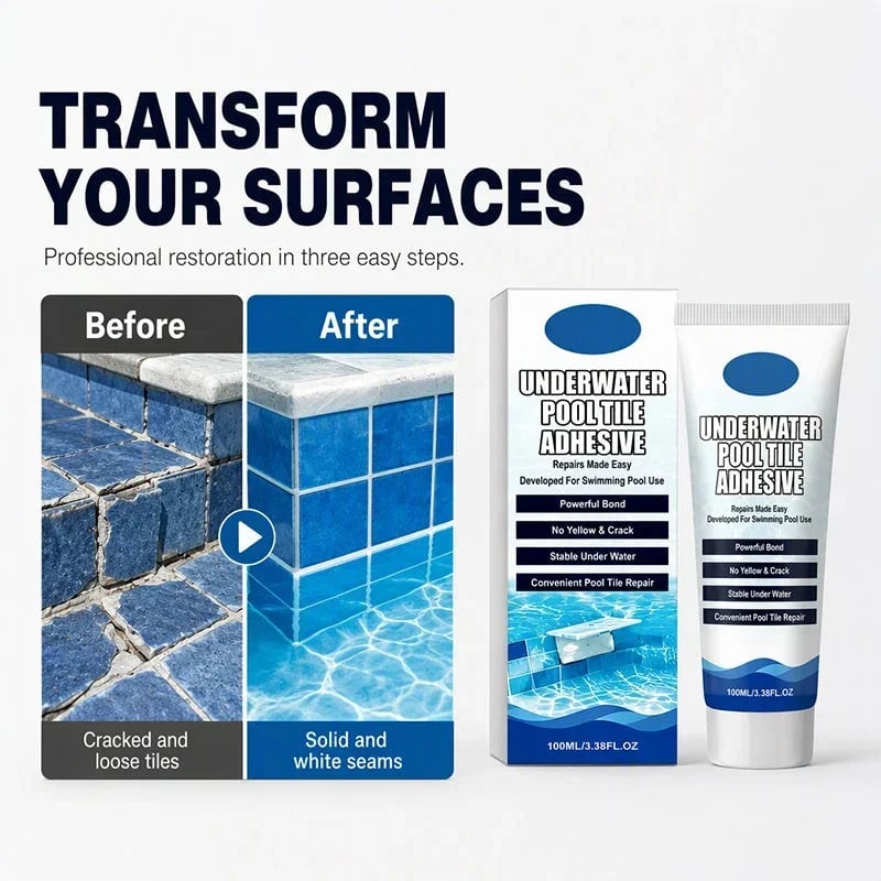 🌟✨ Underwater Pool Tile Adhesive – High Strength Waterproof Repair Glue for Pools