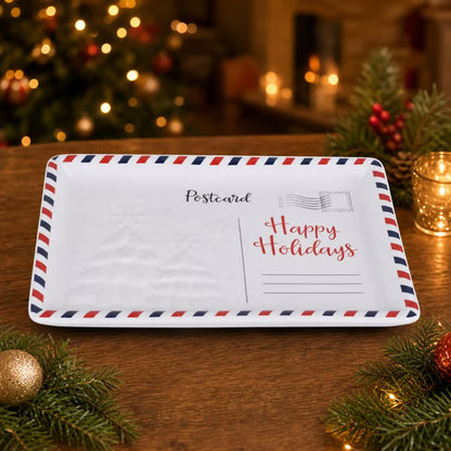 🍪 Vintage Christmas Postcard Platter🎅🎁