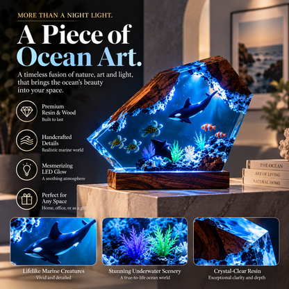 OceanGlow™ Handcrafted Resin Ocean Art Lamp
