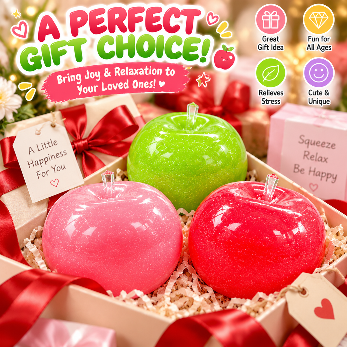 🍎 Color-Changing Apple Squishy – Squeeze & Smile!