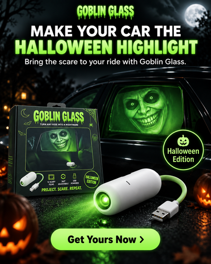 Goblin Glass Halloween Car Projector – USB Window Scare Light