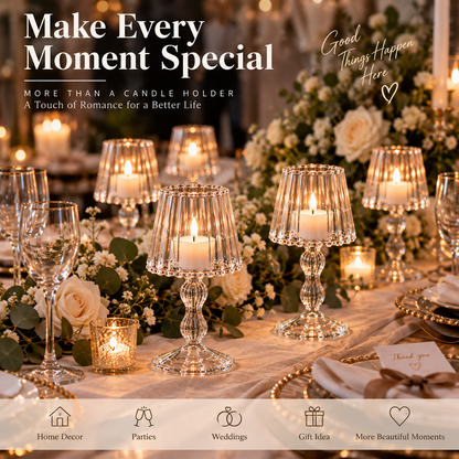 Lumière Glass Tealight Candle Holder – Elegant Tabletop Ambience