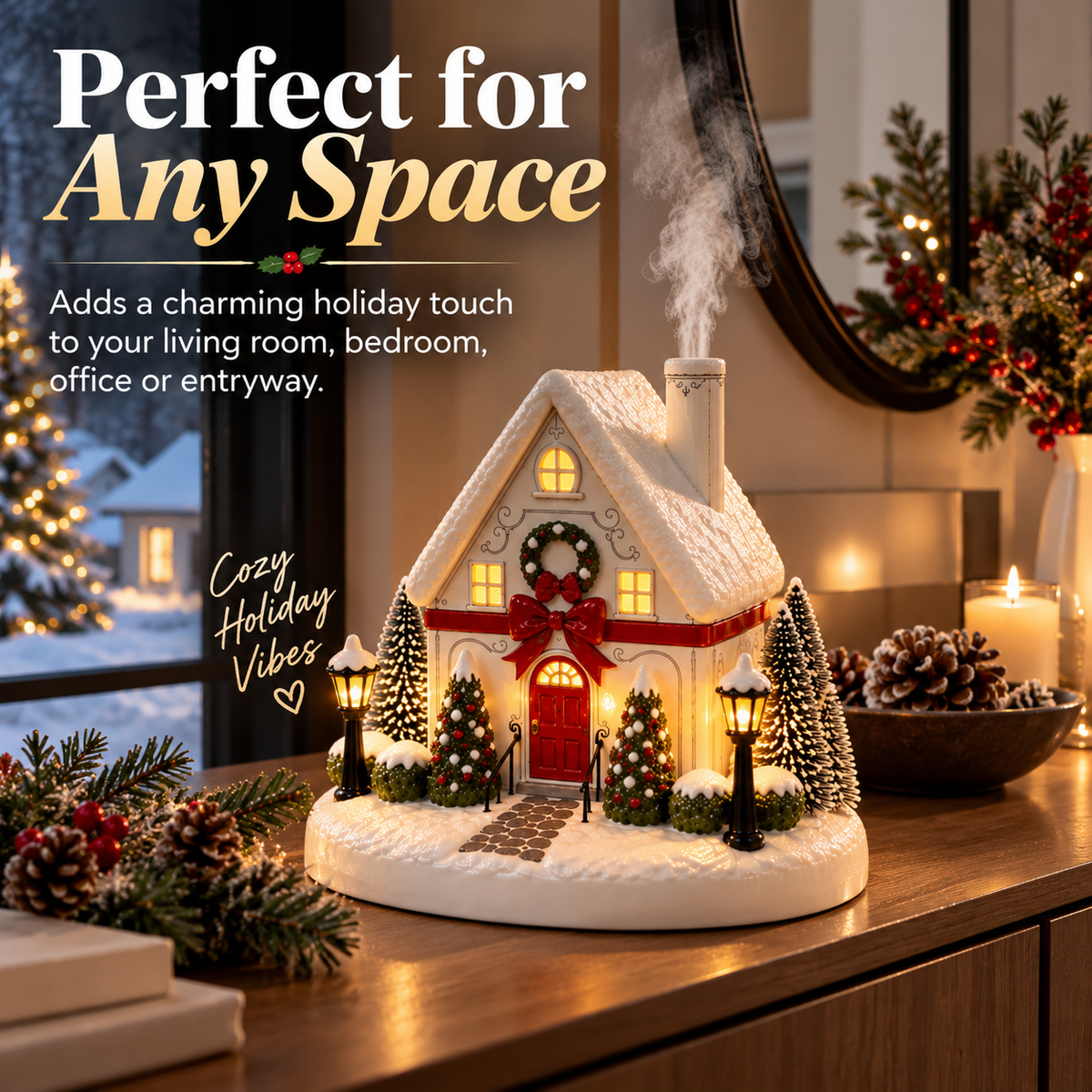 MerryCottage™ – Christmas Village LED Mist Humidifier