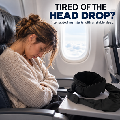 Upright Travel Sleep Wrap – Headrest Support Eye Mask for Long Flights