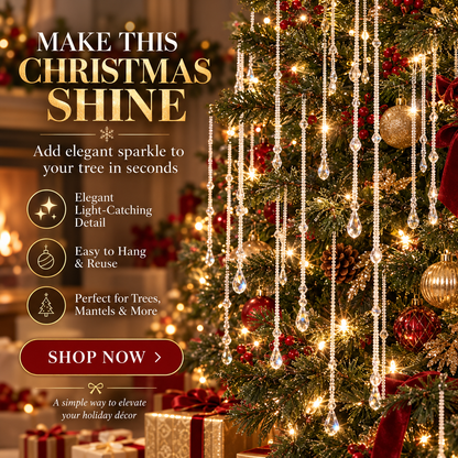 ✨ Crystal Beaded Christmas Garland – Elegant Holiday Sparkle