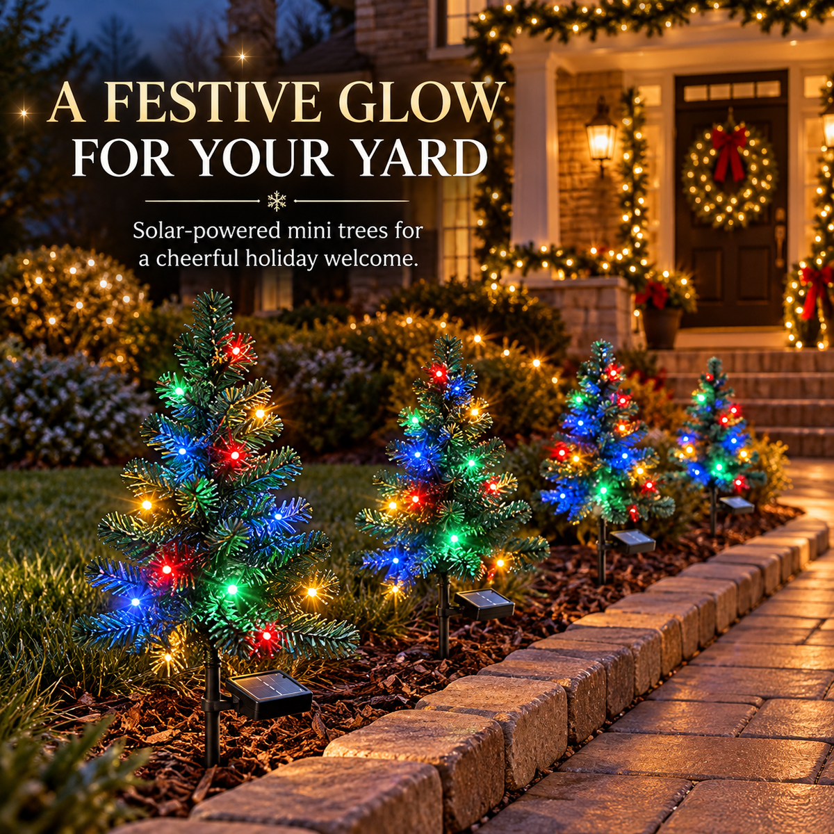 🎄 Solar Christmas Tree Pathway Lights ✨