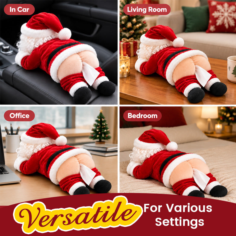 Funny Santa Butt Tissue Box Holder – Hilarious Christmas Decor & White Elephant Gag Gift