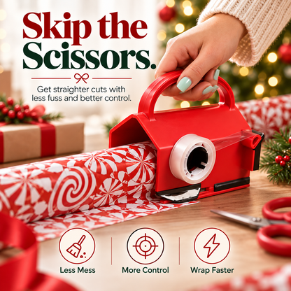 Handheld Wrapping Paper Cutter – Sliding Gift Wrap Cutting Tool