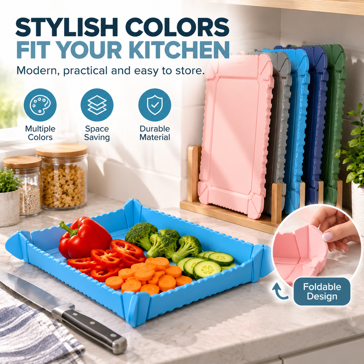 ✨ Fold & Pour™ – Foldable Cutting Board