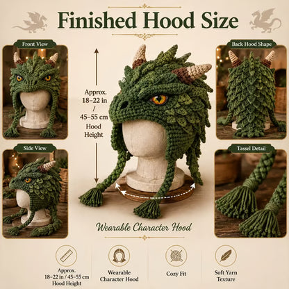 🧶✨ Fantasy Hood Hat DIY Crochet Kit | Premium Soft Yarn Materials with Step-by-Step Guide DIY Handmade Wearable Character Hood 🎭✨