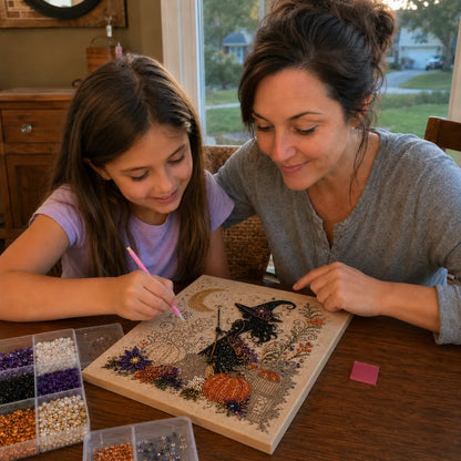 ✨ Halloween Pearl Art DIY Kit – Turn Tiny Pearls into Spooky-Cute Magic