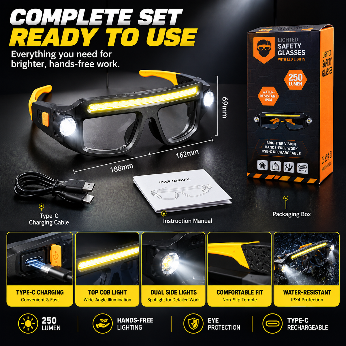 BeamSight™ – Rechargeable LED Work Glasses