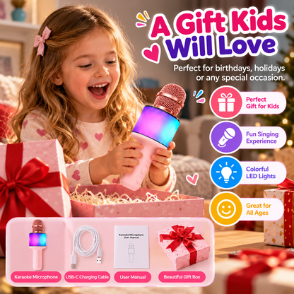 SingGlow™ – Kids Karaoke Microphone with Colorful LED Lights