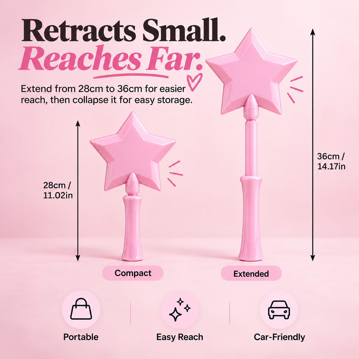 Retractable Reach Wand – Compact Extendable Touch & Reach Tool