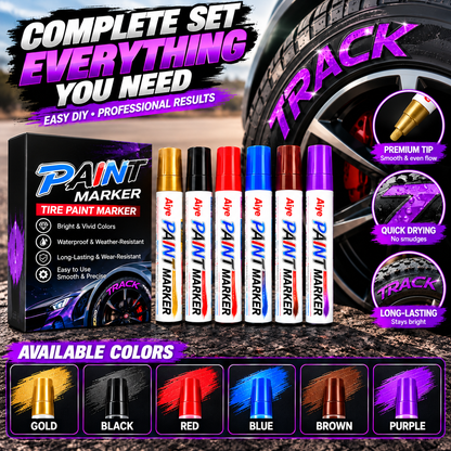 TireGlow™ DIY Tire Paint Markers – 6 Vibrant Colors