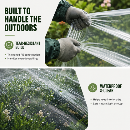 🌧️ ClearShield Pro™ Waterproof Tarp – Reinforced Clear Cover with Grommets