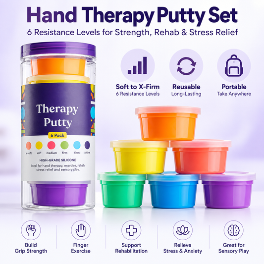 ✋ GripRestore™ 6-Level Hand Therapy Putty Set – Strength, Exercise & Stress Relief