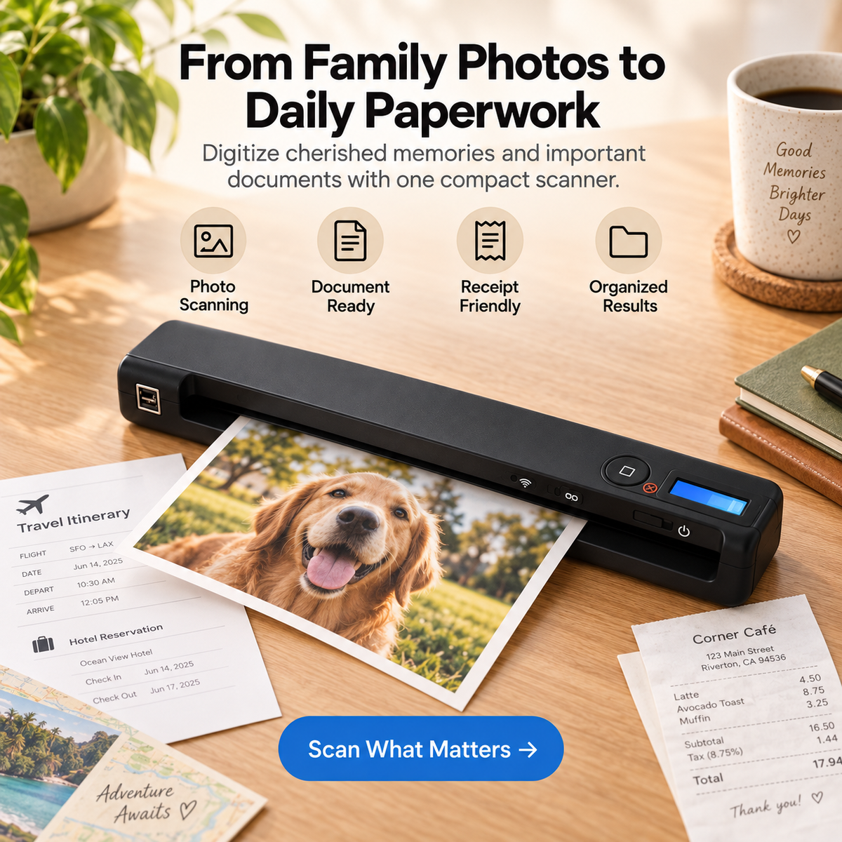 PocketScan Pro™ Portable Scanner – Digitize Photos, Documents & Memories Anywhere ⭐⭐⭐⭐⭐