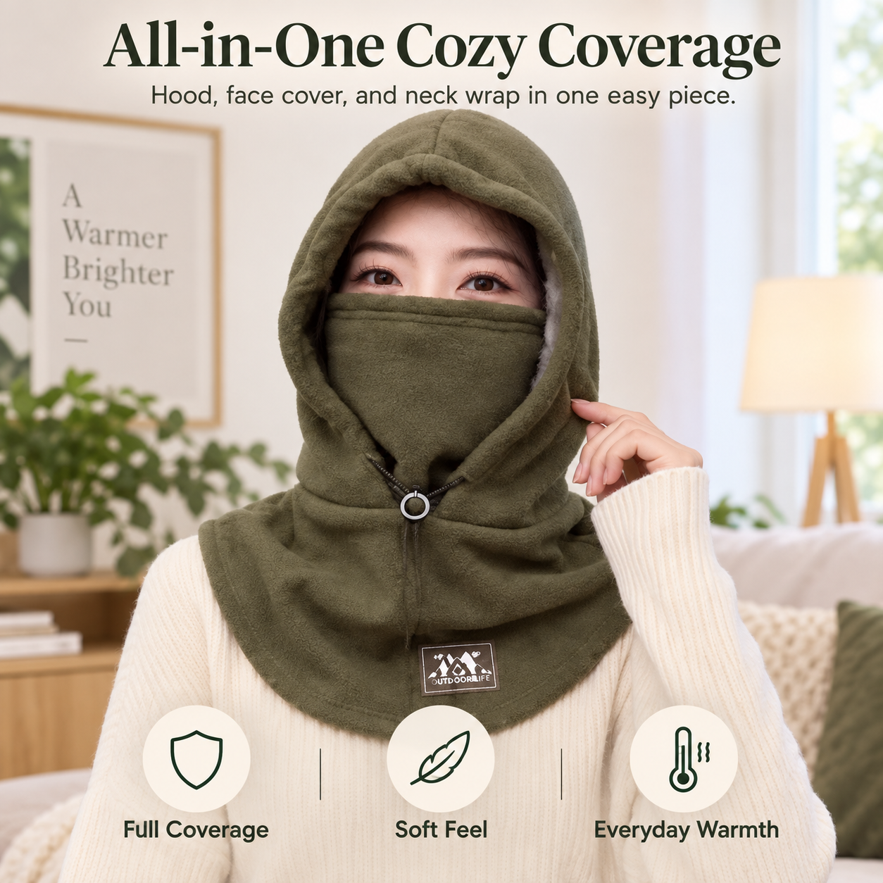 CozyHood™ 3-in-1 Winter Fleece Hood Mask – Full Coverage Face & Neck Warmer for Cold Weather Outdoor Adventures