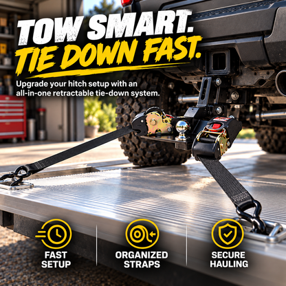 💪 LoadLock Pro™ Retractable Ratchet Tie-Down Straps – Heavy-Duty Cargo Securing System