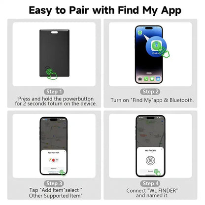 Ultra‑Slim Wallet Tracker Card｜Works with Apple Find My 📇