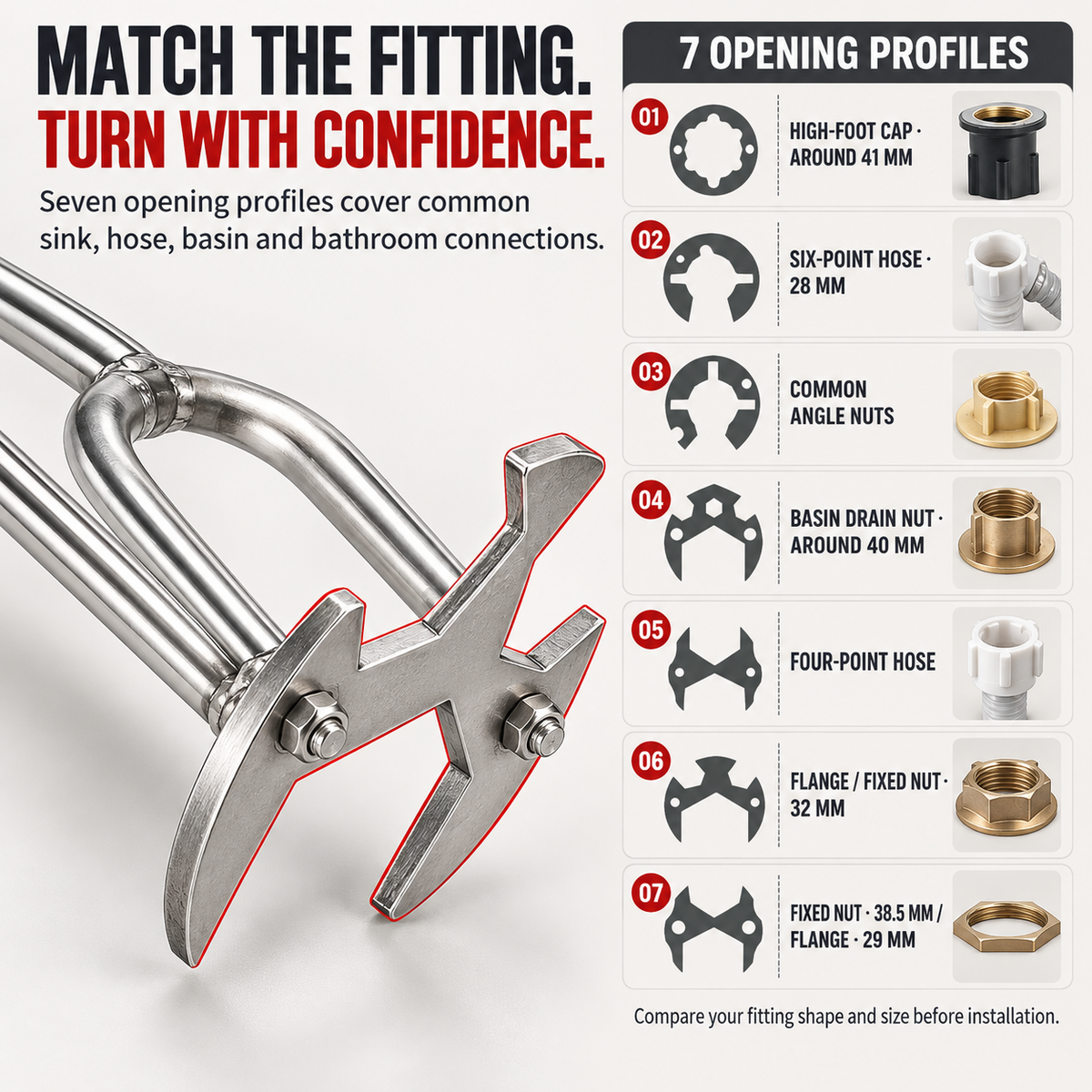 7-opening sink wrench - product image 3