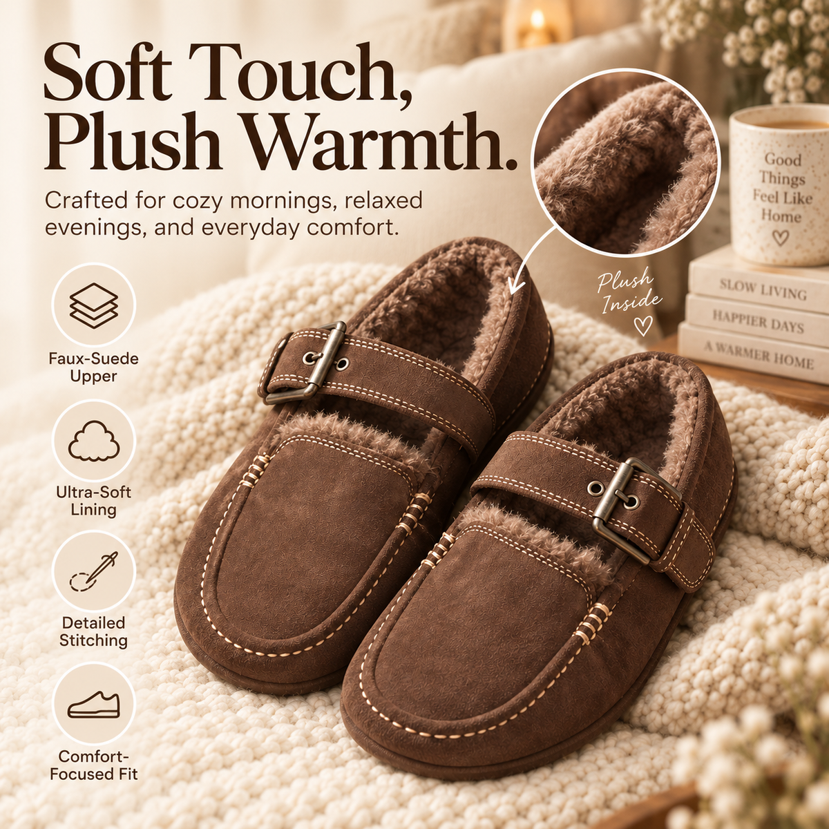 Autumn Haven Buckle Slippers