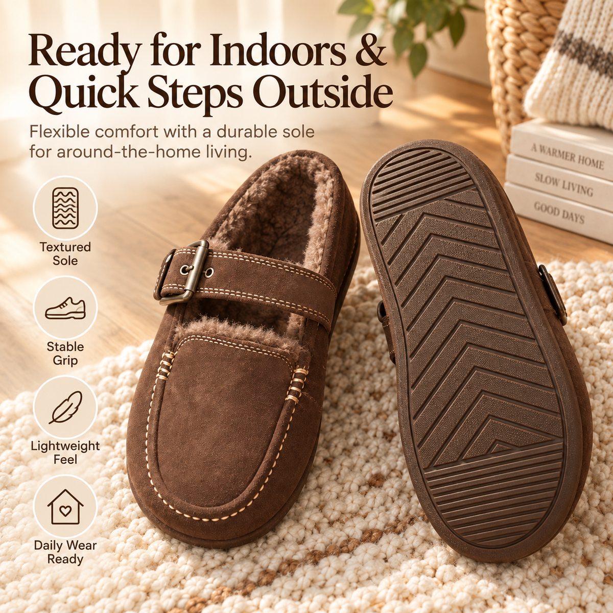 Autumn Haven Buckle Slippers