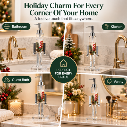 🎄 Nutcracker Christmas Soap Dispenser – Refillable Holiday Pump Bottle