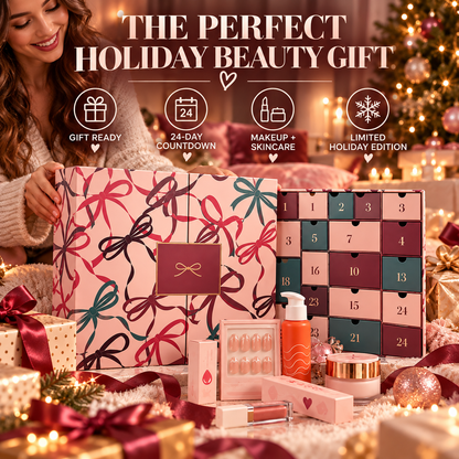 🎁 24-Day Beauty Advent Calendar – Luxury Makeup & Skincare Christmas Gift Set