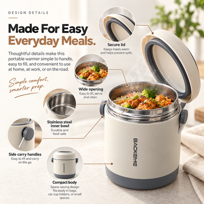 🔥 HeatMate™ Portable Food Warmer – Electric Heated Lunch Box for Hot Meals Anywhere