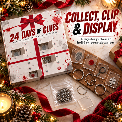 🔎 24 Days of Clues – Forensic Mystery Advent Calendar & Christmas Detective Gift Box