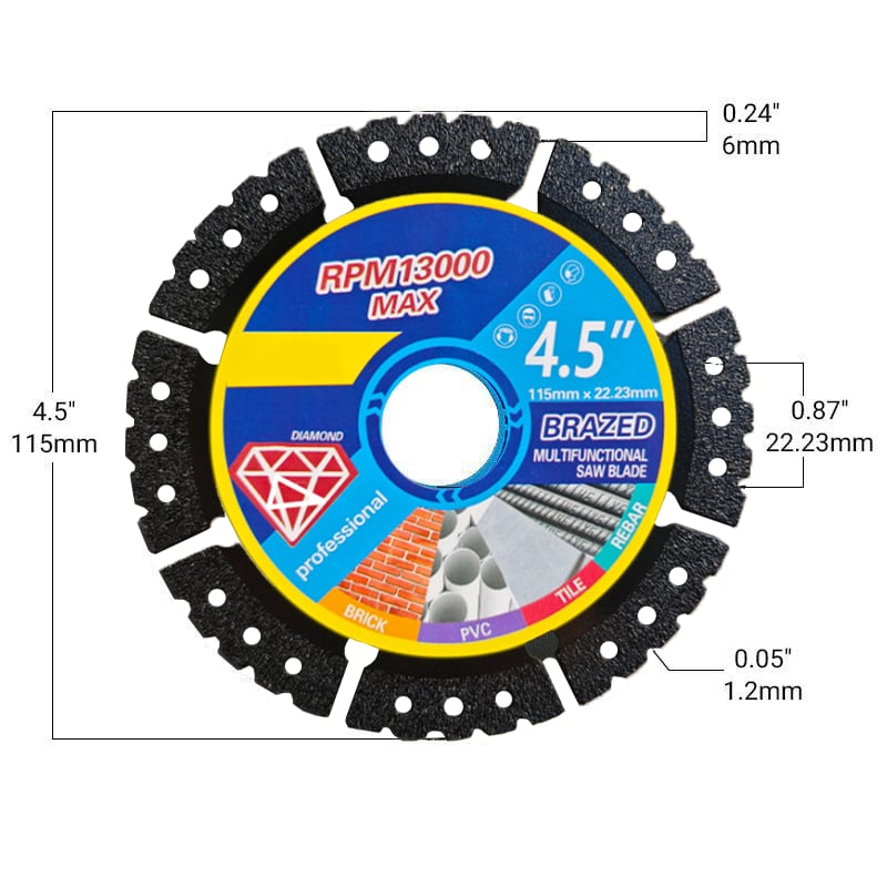 4.5' Multi-Material Diamond Cutting Blade 💎 – Heavy-Duty Saw Disc