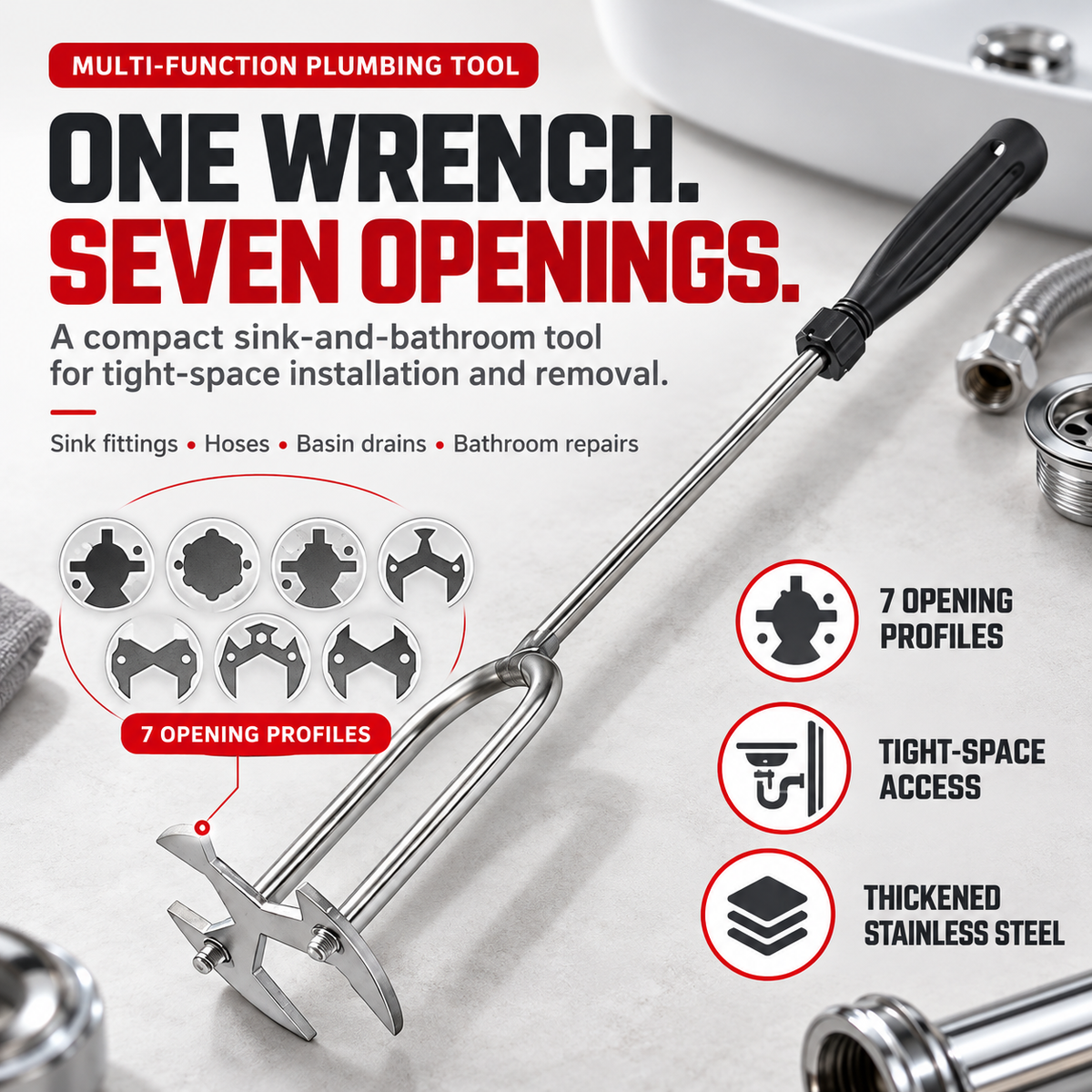 7-opening sink wrench - product image 1