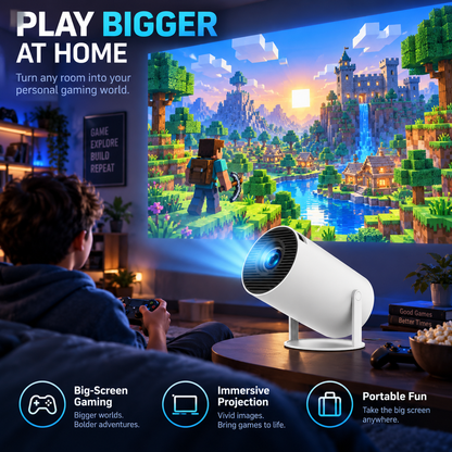 🎬 CineGo™ Mini Projector – Portable HD Home Theater Projector for Movies, Gaming & Outdoor Fun
