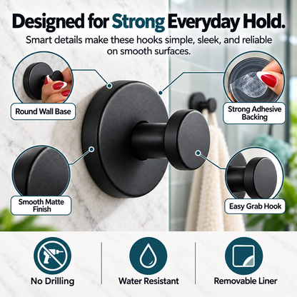 StickPro™ No-Drill Adhesive Wall Hooks – Peel, Press & Organize