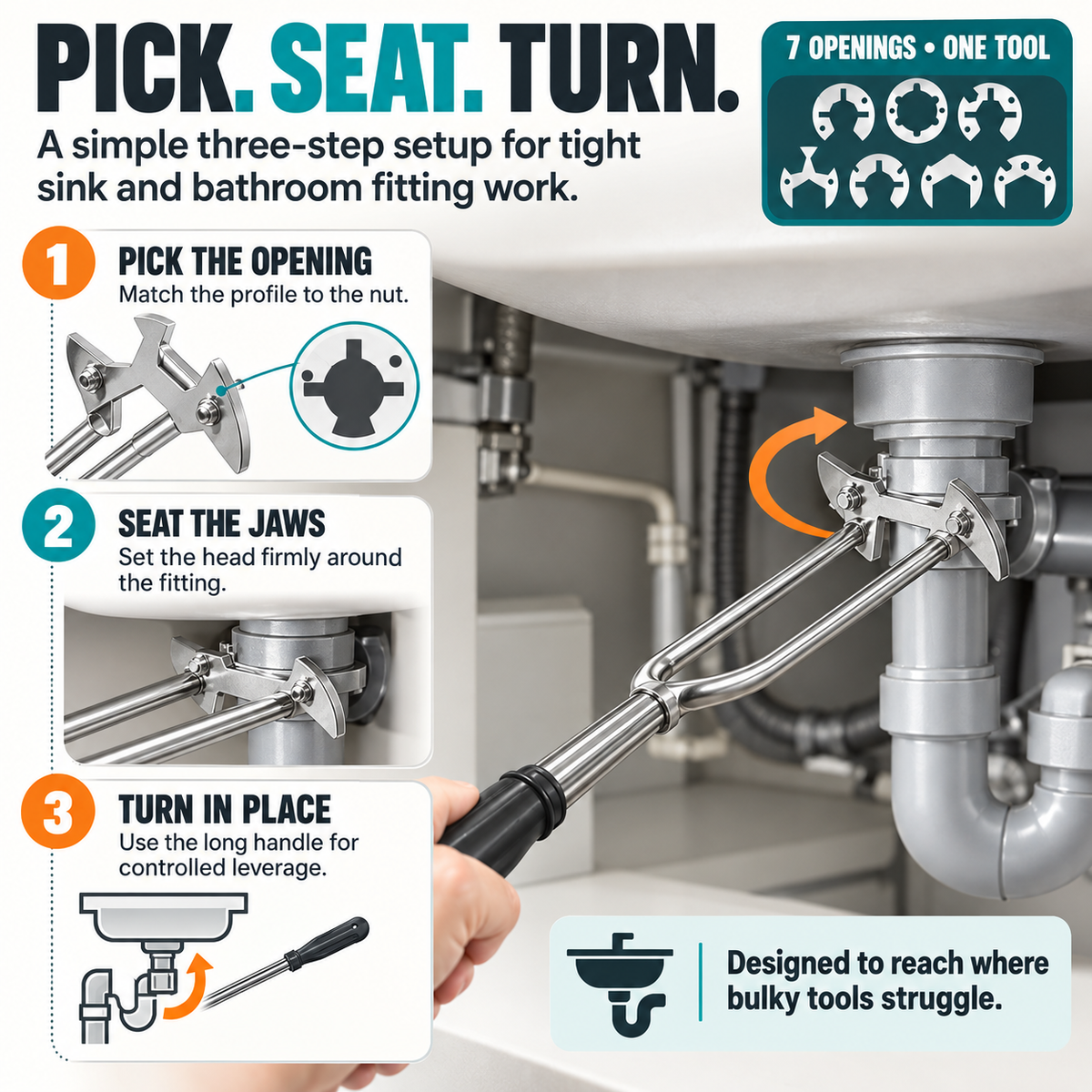 7-opening sink wrench - product image 6