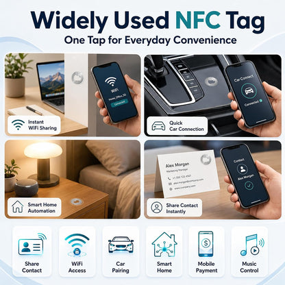 60pcs NFC Tag Sticker, Ntag213 NFC Programmable NFC tag 144 Byte label, compatible with all NFC enabled smartphones