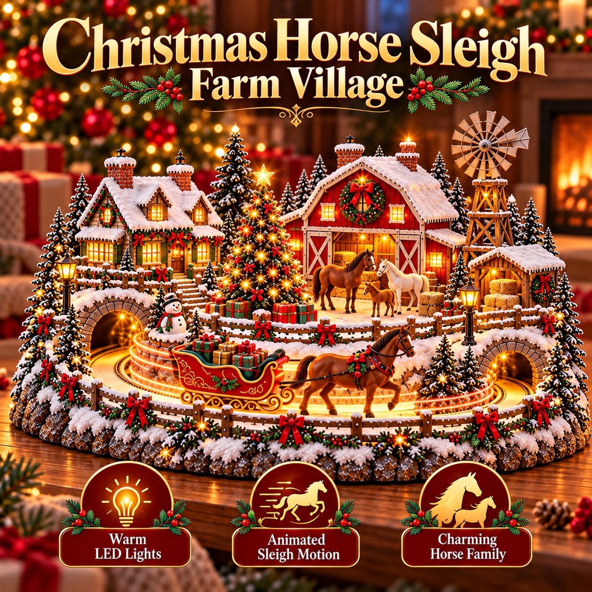 🎄✨ Magical Christmas Village Decor | Light-Up Animated Holiday Scene 🎁