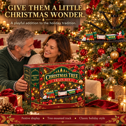🎄 MerryExpress™ Christmas Train Set – Festive Tree Railway & Holiday Decor