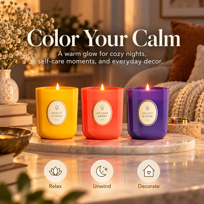 ✨ AuraGlow™ Luxury Candle Set – 3-Piece Scented Candles for Cozy Home Ambience