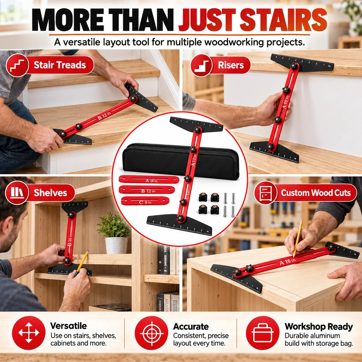 Adjustable Stair Tread Template